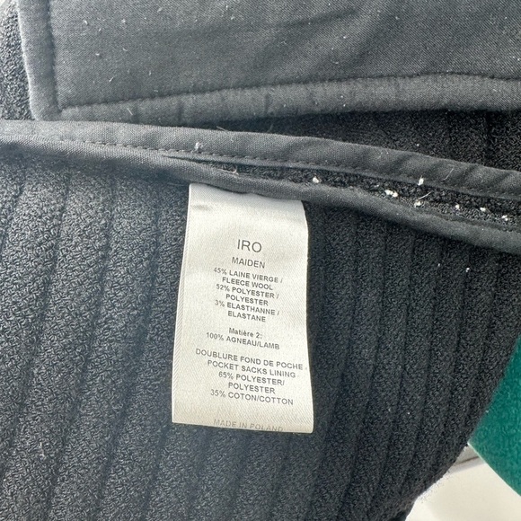 IRO Black Fleece Boucle Maiden Raw Hem Quilted Leather Detail Jacket - Picture 9 of 12